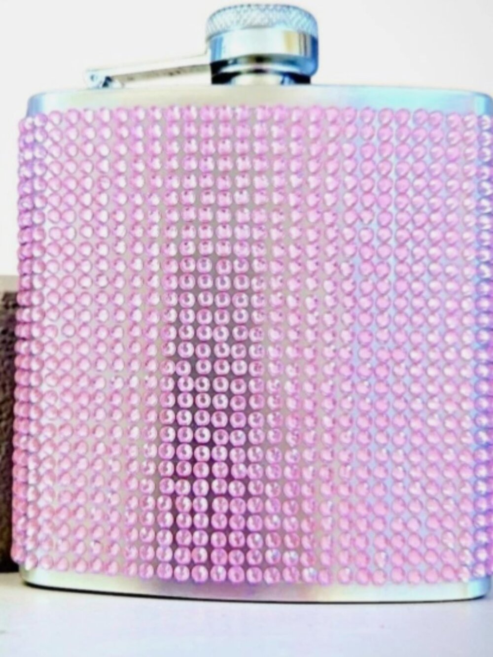 Pink Sparkle Bling 6oz Rhinestone Drinking Flask Party Gift